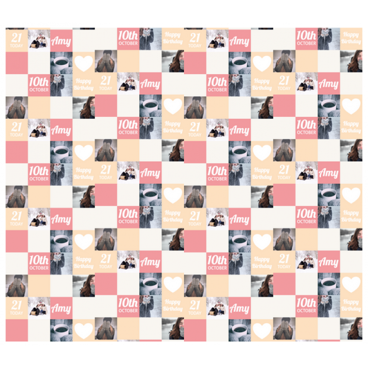 Personalised Wrapping Paper Colour Grid and photos